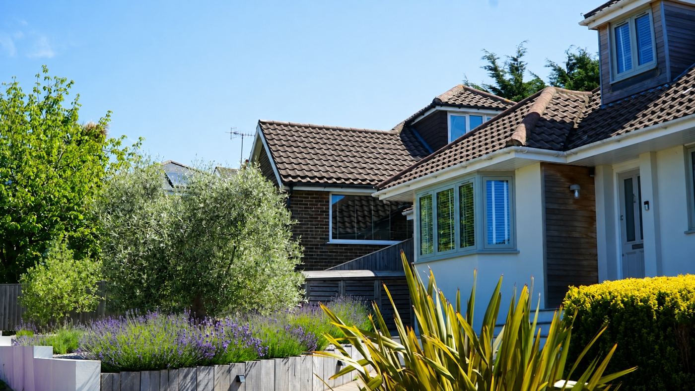 Wohnhaus mit Garten ohne Solaranlage